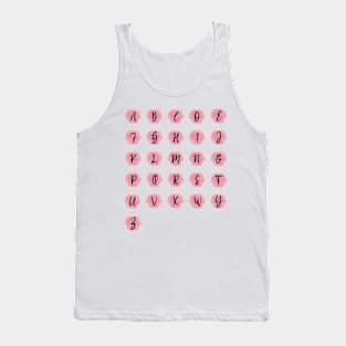 Calligraphy style alphabet design Tank Top